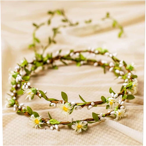HJYHYN Uongeod HJYHYN Flower Crown (2 packs) Boho Flower Wreath Artificial Floral Crown Bridal Headpiece Greenery Crown for Wedding Ceremony Party Festival