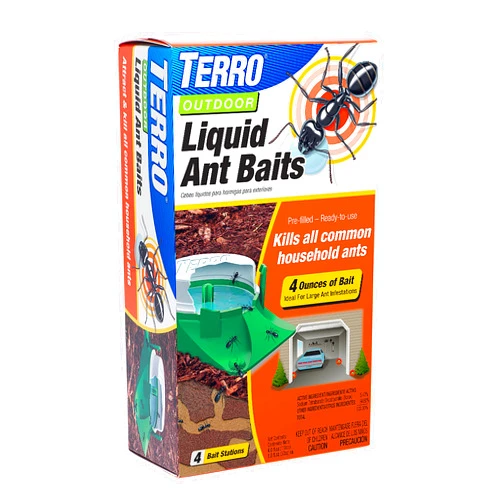 TERRO T1804-6 Outdoor Ready-to-Use Liquid Ant Bait Killer and Trap - Kills Common Household Ants - 4 Bait Stations