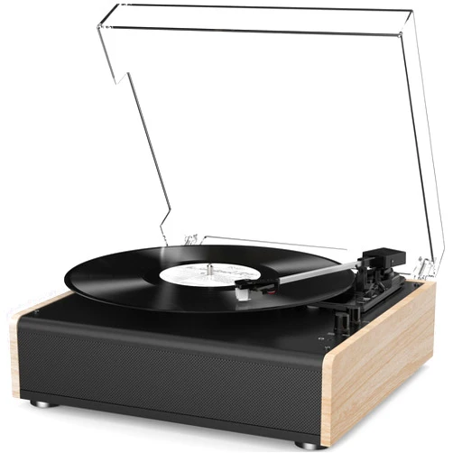 RetroAudio Vinyl Record Player Bluetooth Wireless Turntable with Built-in Speakers High Fidelity and 3 Speed Belt-Driven Vintage Phonograph Record Player with Magnetic Cartridge, RCA Out, Aux in, Headphone Jack