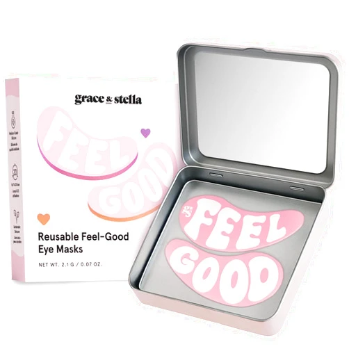 grace & stella Reusable Eye Patches (1 Pair) - Silicone Reusable Under Eye Patches for Dark Circles - Up to 1 Year of Daily Use, With Tin Case - Puffy Eyes Treatment for Women - Vegan Cruelty Free
