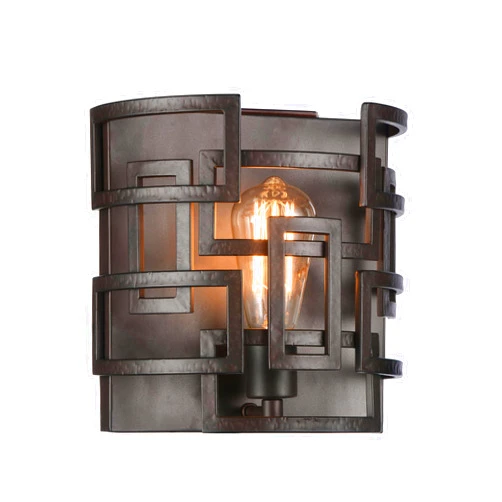 CWI Lighting Litani 1 Light Contemporary Metal Wall Sconce in Brown