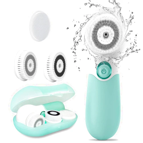 TOUCHBeauty Facial Cleansing Brush Electric Facial Exfoliating Massage Brush with 3 Cleanser Heads and 2 Speeds Adjustable for Deep Cleaning, Removing Blackhead, Face Massaging
