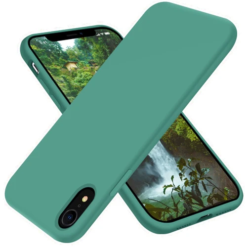 OTOFLY iPhone XR Case, [Military Grade Drop Protection] Premium Soft Liquid Silicone Rubber Full-Body Protective Bumper Case for iPhone XR 6.1 inch （Pine Green）