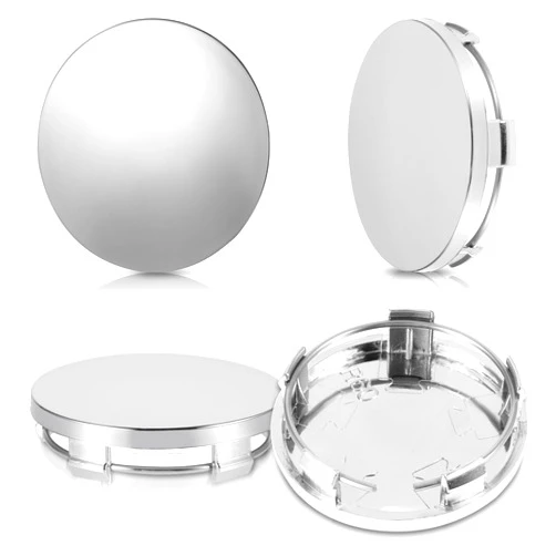 AOZUO 4 Pcs Hub Caps, 60mm Wheel Center Caps Rim Hub Replacement Center Covers Universal ABS Snap-in Wheel Center Hubcaps Plastic Polished Surface for Rims Most Cars Car Accessories Wheel Hubs(silver)