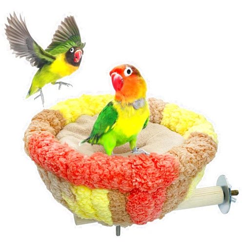 kathson Bird Nest,Bird Nest for Cage Winter Warm Parakeet Nest Bird Breeding Nest Bed for Parrots, Budgies, Lovebirds, Canaries, Finches and Other Small Birds(Orangish Yellow)