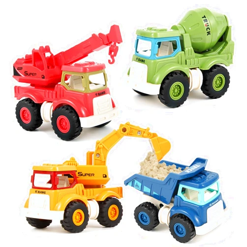 Olbyefly Construction Toys for 1 2 3 4 5 Years Old Boys Girls Kids Toddlers, Sandbox Excavator Toy Construction Truck Toys Vehicles Dump Crane Cement Mixer Truck, Christmas Birthday Gifts