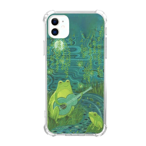 Joktruay Funny Frog Song Phone Case Compatible with iPhone 11, Hippie Frog Song Art Trendy Cool Girl Boy Case for iPhone 11, Silicone Shockproof TPU Bumper Case