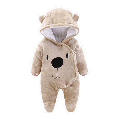 ALLAIBB Baby Newborn Snowsuit Winter Hooded Footie Fleece Jumpsuit for Infant Girls Boys