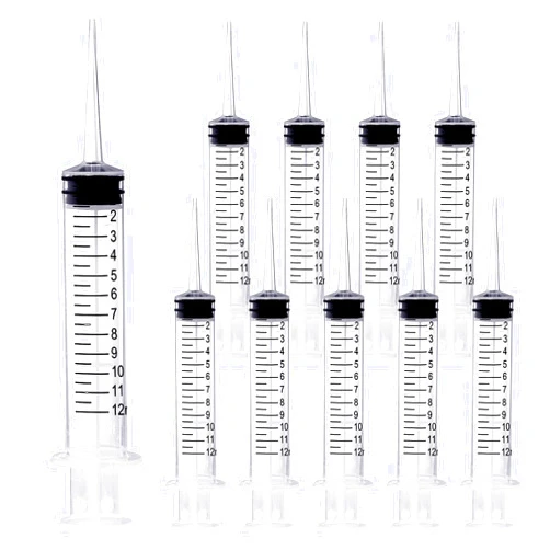 Vaokin Wisdom Teeth Syringe,12ml Dental Syringe with Measurement, Sterile Individually Package Dental Irrigation Syringe for Oral Dental Care, Tonsil Stones Removing, Lab, Liquid, Feeding (10 Pack)