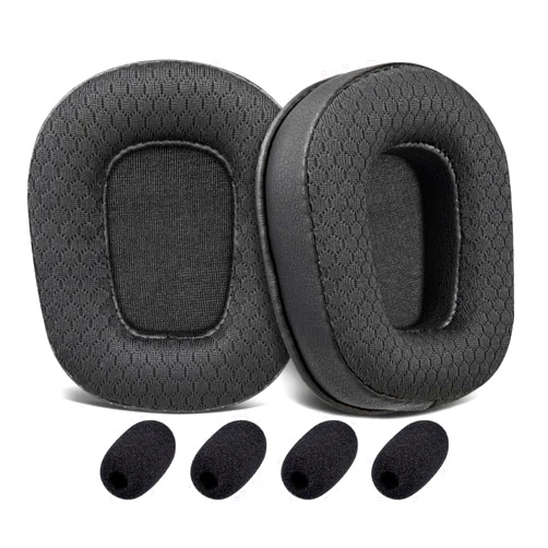 SOULWIT Mesh Fabric Earpads Replacement for BlueParrott B350(B350XT B350 XT) Noise Cancelling Bluetooth Headset, Ear Pads Cushions with Football Texture Fabric, Noise Isolation Foam - Black