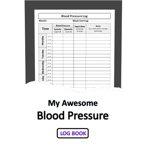 Merlin Thornton My Awesome Blood Pressure Log book: Simple Daily Blood Pressure Logbook for Daily Tracking (for 104 Weeks) 2 Years, Record and Monitor Blood Pressure at Home - 106 Pages (6