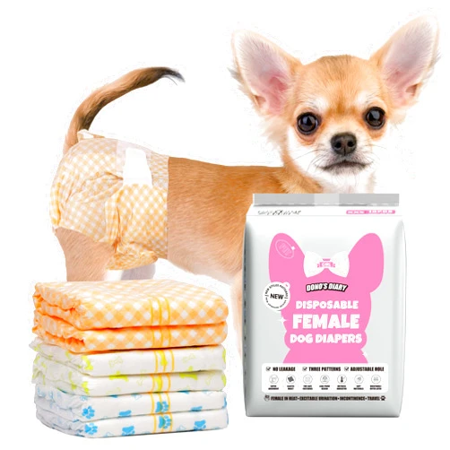 Dono Disposable Dog Diapers Female with Wetness Indicator, Disposable Doggie Diapers for Dogs in Heat, Super Absorbent Leak-Proof Pet Puppy Diapers Female for Peeing Small Medium Large Dogs
