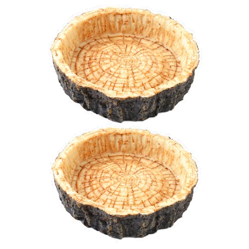 CalPalmy 2 Pack Reptile Water and Food Bowls, Novelty Food Bowl for Lizards, Young Bearded Dragons, Small Snakes and More - Made from BPA-Free Plastic