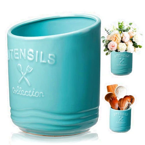 AISBUGUR Large Ceramic Utensil Holder 7.5