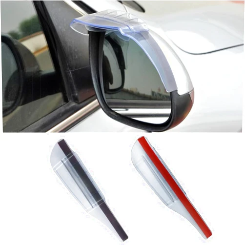 LHDOS 2PCS Car Rearview Mirror Rain Eyebrow, PVC Waterproof Side Mirror Rain Guards with Air Guide, Reversing Mirror Rain Visor to Improve Vision, Universal Car Rain Cover Accessory (Clear)