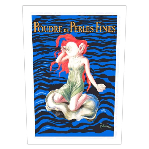 Pacifica Island Art Fine Pearl Powder (Poudre De Perles Fines) - Pearl Perfumes - Vintage Advertising Poster by Leonetto Cappiello c.1921 - Bamboo Fine Art 290gsm Paper (Unframed) 12x16in