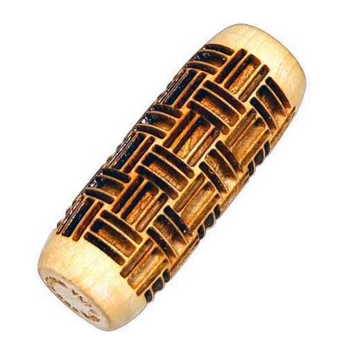 WWW.4CLAY.COM SOCWELL LLC STAMP YOUR MARK IN CLAY MADE IN USA SOCWELL LLC pattern roller for clay, Basket Weave, 2 inch(50mm) x 3/4