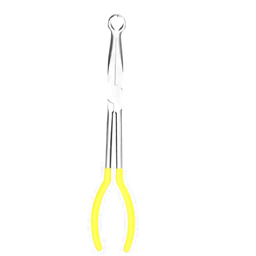 BQKKWIN 11 Inch circle plier Hose/Cable and Flate Nose. Designed for Mechanics, Technicians, and Contractors Work with Delicate or Difficult-to-Reach Pieces Milled-Jaws Steel “ round pliers