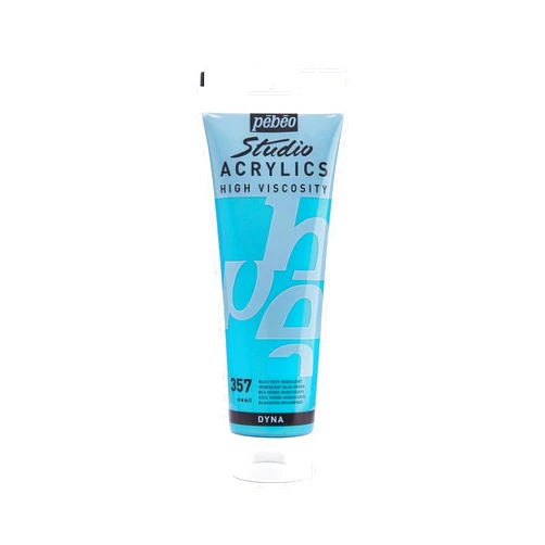 Pebeo Studio Acrylics High Viscosity, Fine Acrylic, 250 ml - Iridescent Blue Green, (169357), 8.45 Fl Oz (Pack of 1)