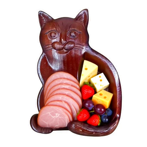 ZOLLZIRR Cat Charcuterie Board, Animal Design Wood Cheese & Meat Serving Platter, Animal Themed Tray for Seafood, Cheese, Fruits, Unique Gift for Entertaining & Home Decor
