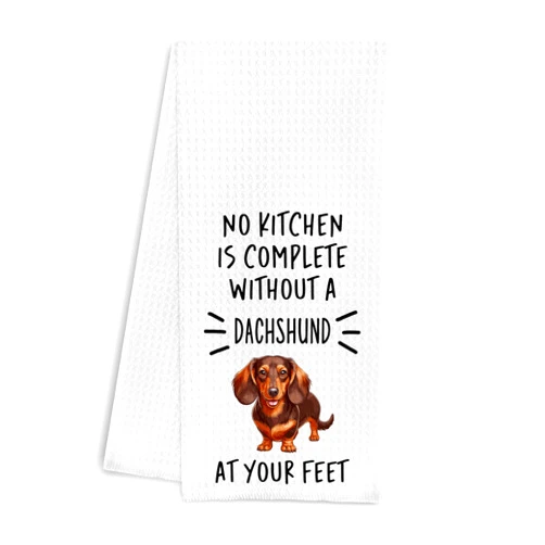 Qpenm Dachshund Kitchen Hand Towels - Dachshund Wiener Dog Gifts, Dachshund Gifts for Women, Dachshund Dish Tea Towels 16 X 24 Inches