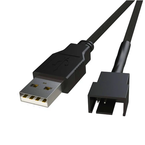 LINKUP - (2 Packs) USB to 3/4-P PWM 5V | CPU/Case Fan Sleeved Power Cable Adapter | USB 2.0, 3.0, 3.1