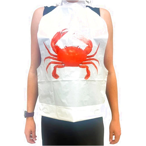 AMSCO Disposables Disposable Crab Bibs - Clothing Protectors for Crawfish, Lobster, Seafood Boil, Restaurants or Home