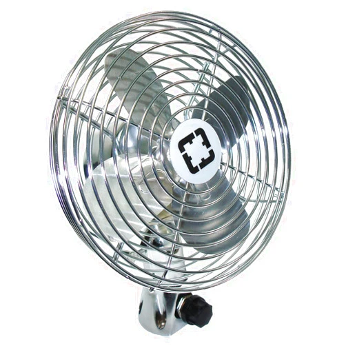 Tectran Speedy Air Heavy Duty Dash Cooling Truck Fan | 12 Volt | Dashboard Mount | Silver