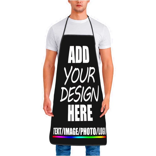 LEOKRUN Custom Personalized Apron Add Name Photo/Text/Logo Adjustable Kitchen Chef Cooking for Men Women