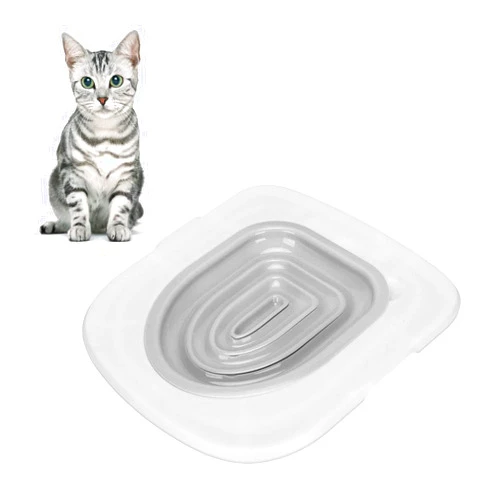 Banapoy Cat Toilet Training Kit, Reusable Pet Cat Toilet Seat Trainer Cat Litter Mat Kit Potty Toilet Training System Urinal Seat Potty for Pet Cat Kitty Puppy to Use The Toilet (Gray)
