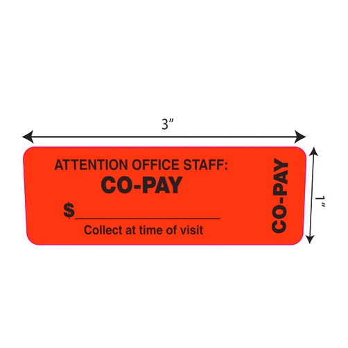 Tabbies TAB40566 Attention Office Staff Medical Labels, 1 x 3, Orange, 500 per Roll