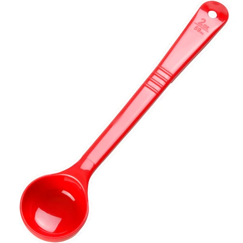 Carlisle FoodService Products Measure Miser Plastic Measuring Spoon with Long Handle, 2 Ounces, Red, 1 Count (Pack of 1)