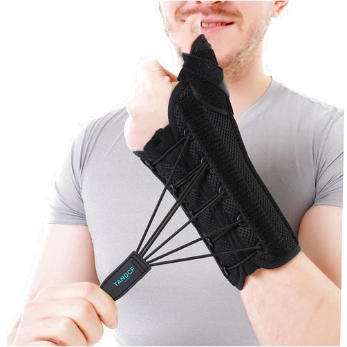 TANDCF bestlife Unisex Universal Wrist Lacer Thumb Spica Splint for Carpal Tunnel Syndrome & De Quervain’s Syndrome,Adjustable Night Wrist Thumb Support Brace with Splints(Left,Universal,Upgrade)