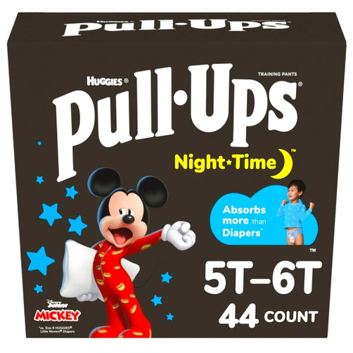 Pull-Ups Boys' Night-Time Potty Training Pants, Size 5T-6T Overnight Training Underwear (46-60 lbs), 44 Ct