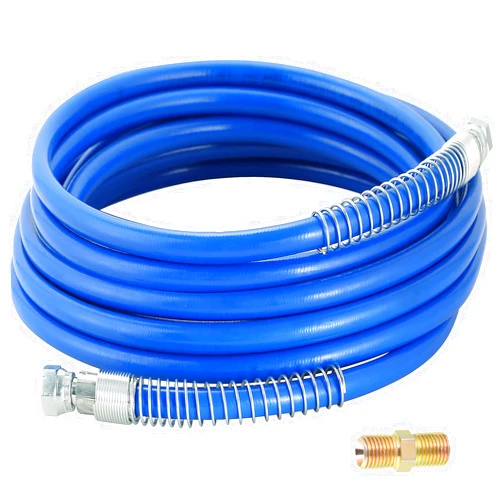 AMGSH Airless Paint Spray Hose, 1/4 in High Pressure Universal Airless Paint Sprayer Hose Flexible Fiber Tube 3300 PSI Flexible Fiber Tube (Blue, 25Ft / 7.5 m)