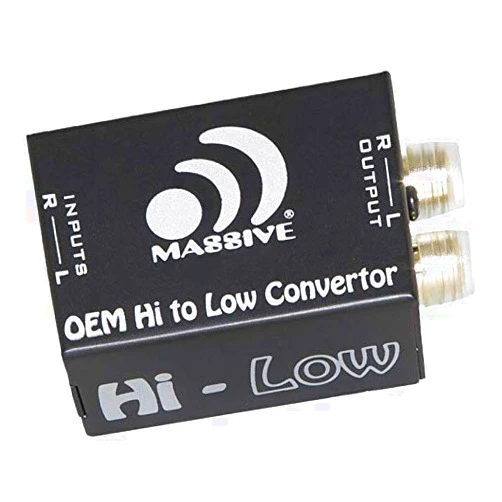 Massive Audio Hi-Low - Car Audio High Level Speaker Signal to Low Level RCA Converter, High to Low Level Signal