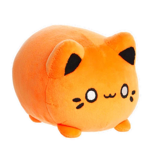 Aurora® Enchanting Tasty Peach® Kinetic Orange Meowchi Stuffed Animal - Bright & Colorful Design for Room Decor - Perfect for Adults, Kids, and Birthdays - 7 Inches