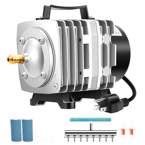VIVOSUN Air Pump Kit, with 40 W 1110 GPH Commercial Air Pump, 8-Way Splitter, 2 Pcs Air Stones, 25 ft Air Tubing, 2 Pcs Check Valves, for Aquarium, Fish Tank & Hydroponics