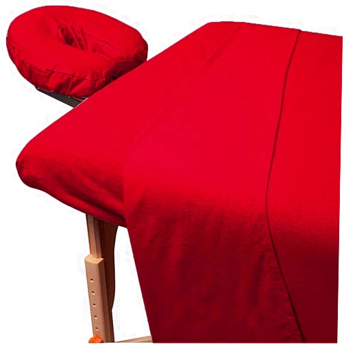 Golden Era Massage Table Sheet Set 550 Thread Count Organic Cotton Massage table Spa 3-PCs Sheet Set (Fitted Sheet & Face Rest Cover) Burgundy Solid