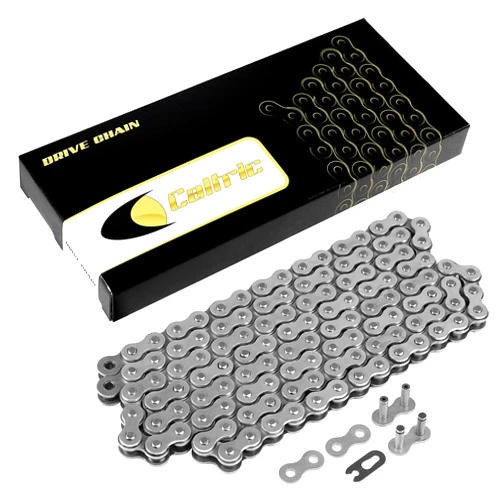 Caltric 520-Pitch 120-Links Non-Oring Drive Chain Compatible with ATV/UTV/Quad/Side X Side/Motorcycle/Dirtbike/with Rivet and Clip on Master Links