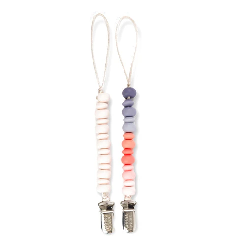 Bella Tunno Pacifier Clip Set – Soft Silicone Pacifier Clip for Infant and Baby Pacifier, Convenient and Lightweight, Non-Toxic and BPA Free Silicone (Soft Girl)