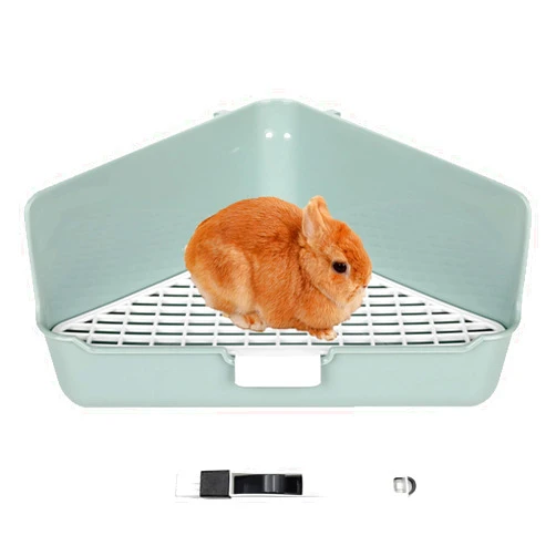 Vayinana Rabbit Litter Box Bunny Corner Toilet Box for Hamster Ferret Rat Cage Pan 13.4