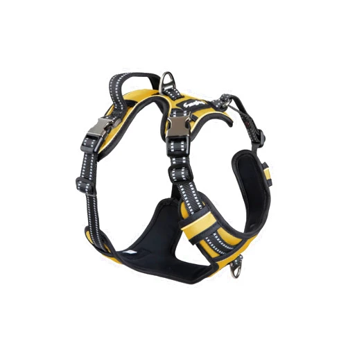 DogTraxs Dog Harness for Extra Large Dogs - No Pull Front Clip, Adjustable Step in Reflective Vest with Metal Buckles - Biscuit Brown