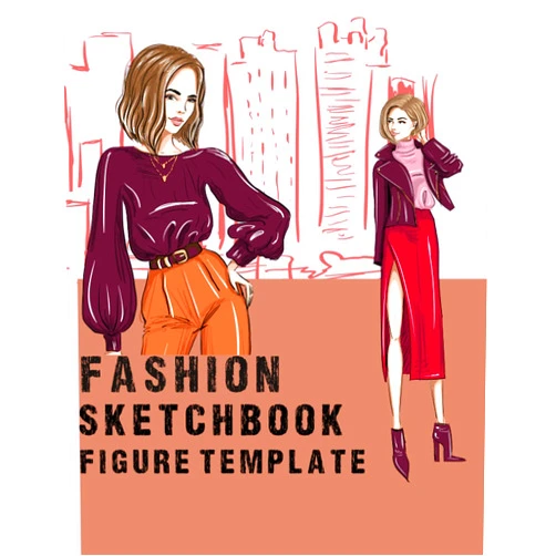Ana Ashley Jr Fashion Sketchbook Figure Template: 118 Large Female Figure Template For Sketching Your Fashion Design Styles | Easy To Create Your Unique Fashion ... Book For Students, Artist, Women, Girls