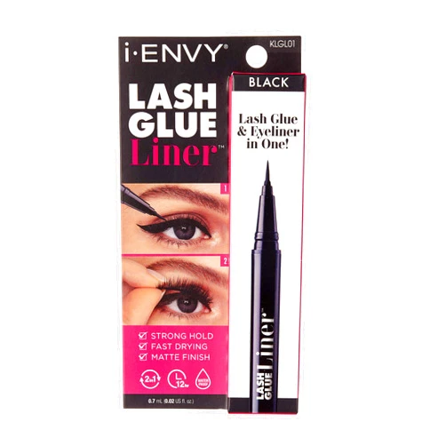 I•ENVY i-ENVY Lash Glue Liner 2-in-1 Eyelash Adhesive and Felt-Tip Eyeliner (Black) Applies Like Eyeliner, Dries Like Glue 0.7mL (0.02 Oz)