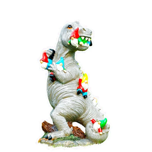 Himaweek Garden Statue Outdoor Decoration, Weatherproof 14” Dinosaur Garden Gnome, Indoor Outdoor Décor Garden Art for Patio Lawn Yard, Gardening Gift for Homeowners