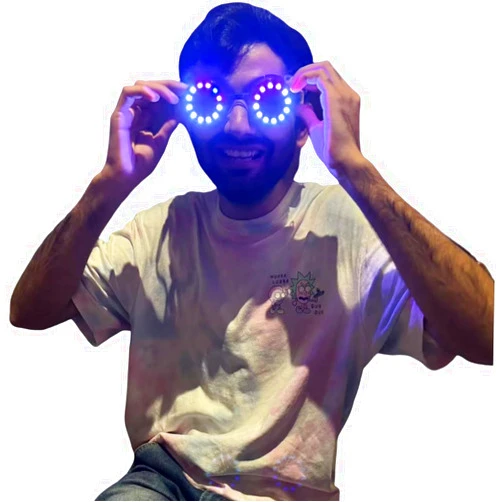 Earthradius LED Goggles Glasses Light Up EDM Colorful Flashing Glow Cyberpunk Adjustable Modes & Speed by Remote Control