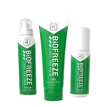 Biofreeze Pain Relief Gel Multi-Pack, Variety Pack Includes Tube, Spray, and Roll-On Formulas of the #1 Clinically Recommended Topical Analgesic (Packaging May Vary)