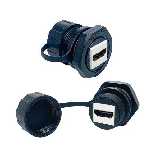 PENGLIN 2PCS HDMI Waterproof Connector,HDMI Pass Through Connector Female to Female,4K HDMI Panel-Mount Coupler Extender Socket for TV,Laptop, PC, Monitor, DVD Player