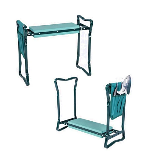 OFFICEJOY 2-in-1 Garden Kneeler and Seat, Folding Garden Seat w/EVA Foam Kneeling Pad & Removable Tools Pouch, Sturdy Steel Frame, No Assembly, Portable Heavy Duty Garden Stool for Women Men Seniors
